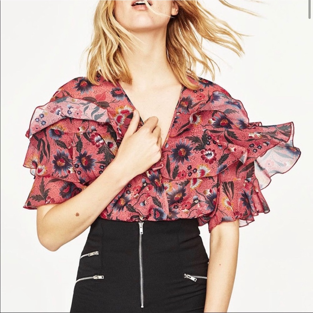 Zara Floral Short Sleeve Bodysuit